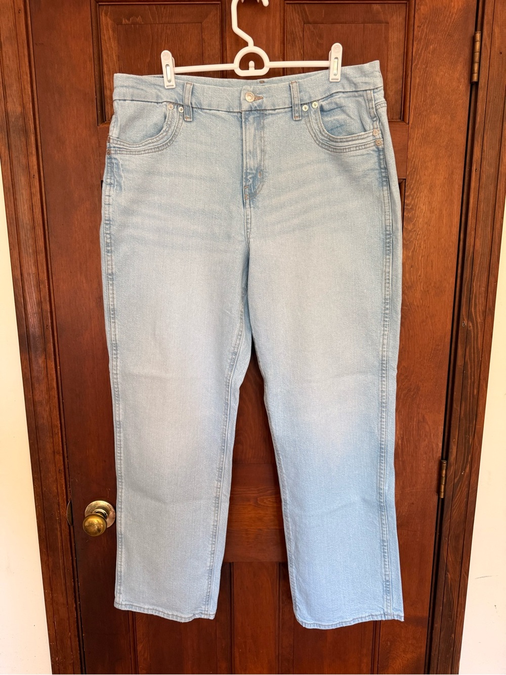 American Eagle Curvy Straight Jeans Size 16 Regular Light Wash